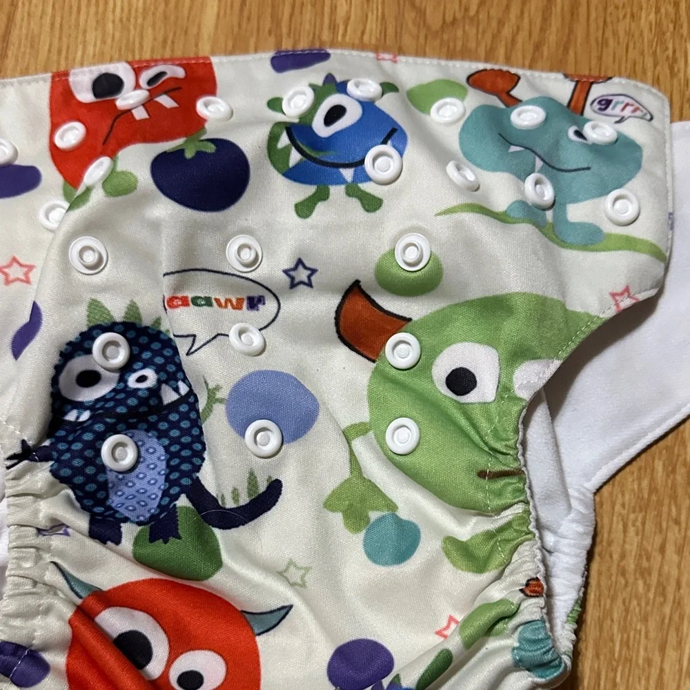 Colorful Monster Print Kids Diaper Cover